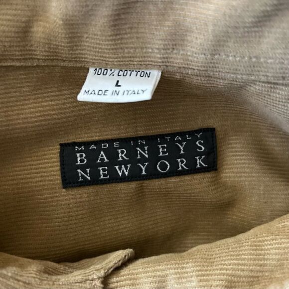 Barney’s New York Men’s Casual L/S Button Down Tan Superfine Corduroy Size Large - Picture 4 of 4